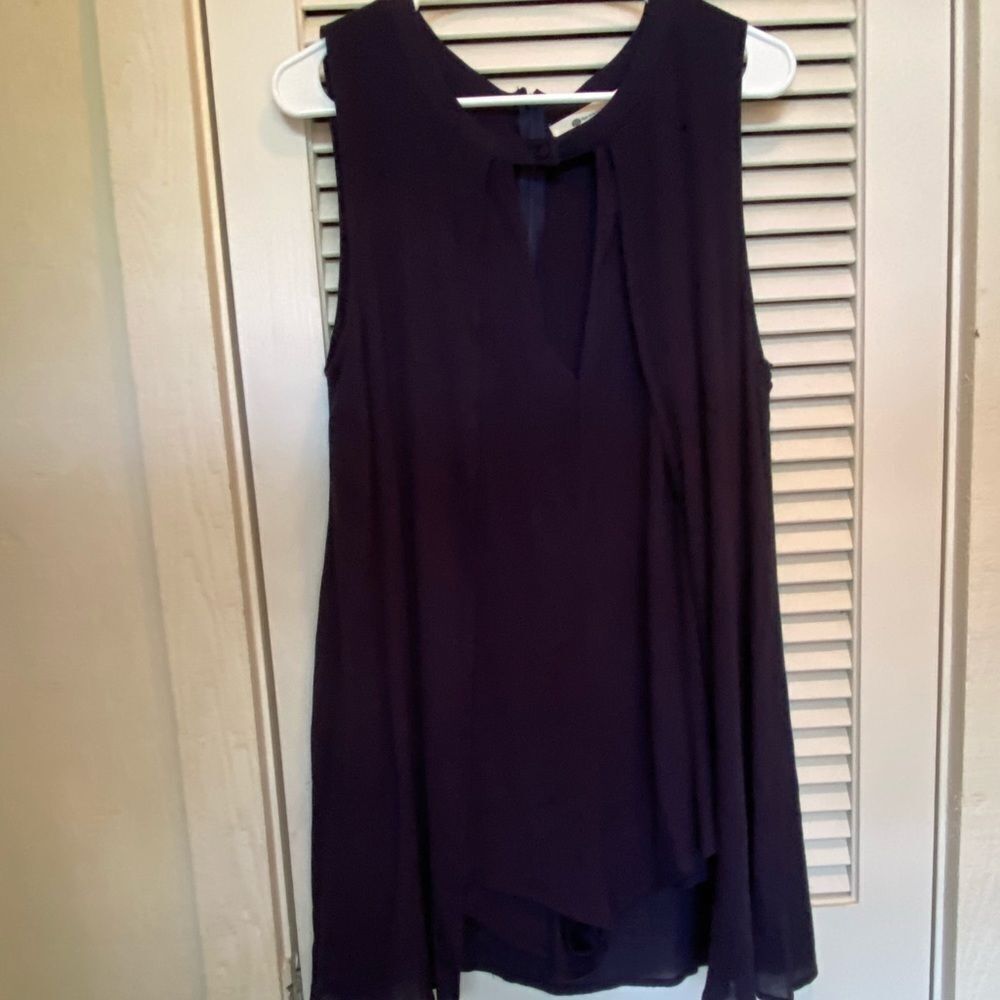 The Impeccable Pig navy layered sleeveless romper - Picture 9 of 9